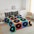 thumbnail image 2 of YST Music Disc Down Comforter Twin Size,Colorful Plaid Pattern Comforter Set For Adult Teens,Pop Music Duvet Set,Hip Hop Style Bedding Set 1 Comforter with 1 Pillow Case,Soft Warm 2Pcs, 2 of 5