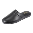 thumbnail image 2 of PAMIR Men's Genuine Leather Scuff Slippers with Memory Foam Insole and Leather Outsole Size US 10 M Black, 2 of 4