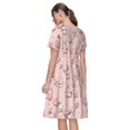 thumbnail image 2 of Bixox Women's Short Sleeve Summer Dress Loose Swing Knee Length Dresses with Pockets-Easter Rabbit, 2 of 7