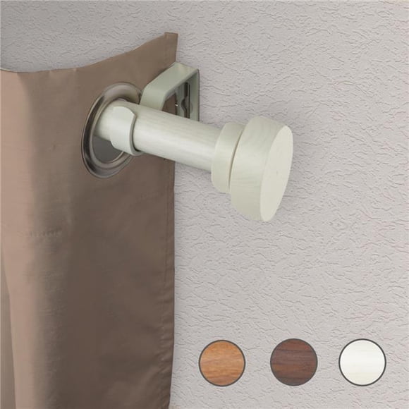 Central Design W100-37-99W1 1 in. Cover Faux Wood Curtain Rod with 120 to 170 in. Extension, Pearl White