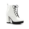 thumbnail image 1 of Unique Bargains Bottes de Combat à Plateforme à Lacets à Talon Épais à la Cheville pour Femmes, 1 of 7