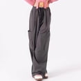 thumbnail image 2 of Timegard Womens Cargo Pants Elastic High Waisted Drawstring Straight Leg Outdoor Trousers with Pockets, 2 of 6