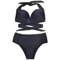 thumbnail image 4 of EQWLJWE Maillot de Bain Bikini Deux Pièces pour Femme, Acier Uni Fendu, 4 of 5
