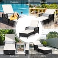 thumbnail image 4 of Costway PE Rattan Chaise Lounge Chair Armrest Recliner Adjustable Pillow Black, 4 of 10