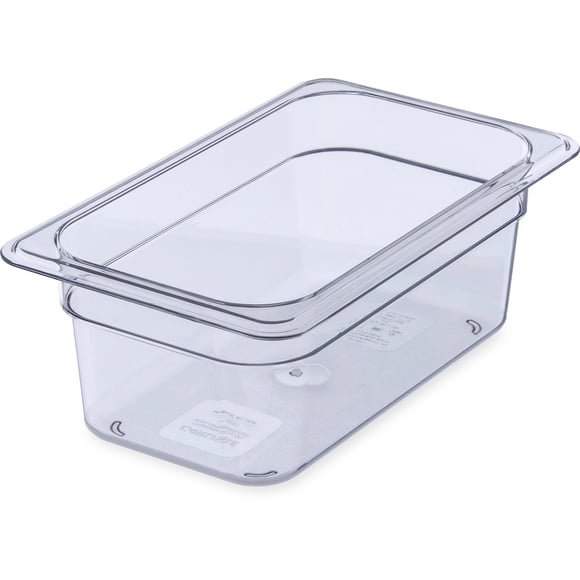 Carlisle FoodService Products Plastic Food Pan 1/4 Size 4 Inches Deep Clear