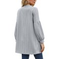 thumbnail image 2 of Avamo Ladies Cardigan Open Front Outwear Solid Color Knit Cardigans Lightweight Tunic Tops Work Blue Gray M, 2 of 3
