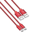 thumbnail image 1 of [2 Pack] Micro USB Cable 4FT, ROFAY USB A Male to Micro USB Sync Charging Android Phone Charger Cable Compatible with PS4, Galaxy S7 Edge/S7/S6,Note 5 4, Red, 1 of 6