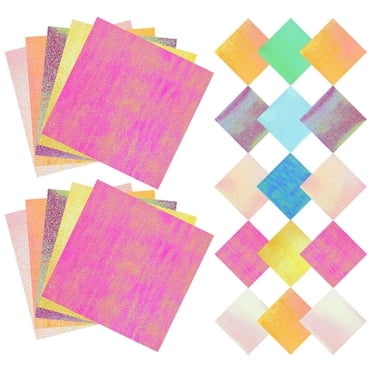 SEWACC 50Pcs DIY Folding Craft Paper Decorative Folding Paper Assorted Color for Library Programs