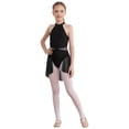 thumbnail image 2 of Runhomal Justaucorps-Robe de Ballet Sans Manches en Dentelle Florale pour Filles Enfants, Robe de Danse Lyrique Latine Jazz Moderne Contemporaine, Tenue de Danse, Noir 14, 2 of 7