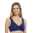 thumbnail image 3 of Carole Martin Full-Freedom Cotton Front Closure Comfort Bra - Wire Free - Stretch Cups - One Size Fits All B, C, and D Style 7276 Set of 2-Blue 38, 3 of 7