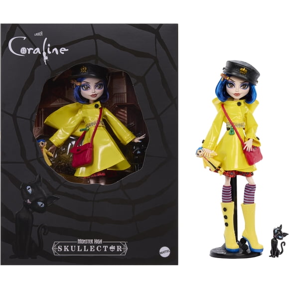 Monster High Skullector-poupée Coraline-avec imperméable et chat