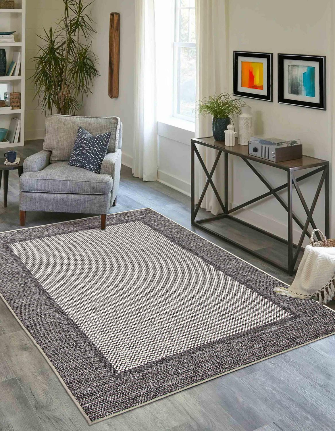 ECARPET Brooks Nautical Coastal Area Rug for living room, bedroom, dining entrance, hallway and more.