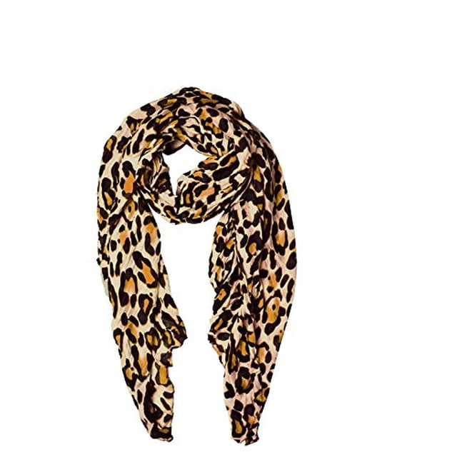 Peach Couture Foulards Léopard Froissés Légers pour l'Été