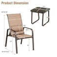thumbnail image 2 of Gymax 3PCS Outdoor Bistro Set Patio Conversation Set w/ Adjustable Backrest Brown, 2 of 10