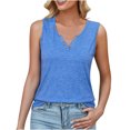 thumbnail image 1 of Yuyuzo Tank Tops for Women Loose Fitted V Neck Sleeveless Basic Tee Lightweight Solid Color T Shirts, 1 of 7