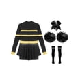thumbnail image 4 of Aislor Tenue de Cheerleading pour Filles Enfants Halloween Cheer Leader Costume de Cosplay Rave Fête Danse Justaucorps Robe Noir A 10, 4 of 7