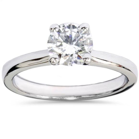 1ct Lab Grown Diamond Solitaire Engagement Ring 14k White Gold
