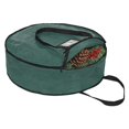 thumbnail image 1 of Large Christmas Wreath Storage Bag 24” - Garland Holiday Container with Tear Resistant Fabric - Featuring Heavy Duty Handles and Transparent Card Slot - (Red), 1 of 8
