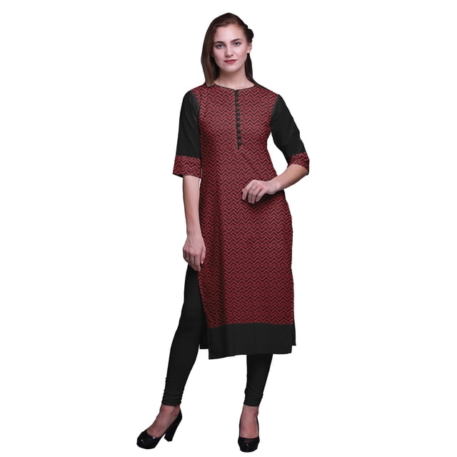 Bimba Kurta Droite pour Femmes, Haut Indien Imprimé, EthnicKurti