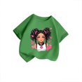 thumbnail image 3 of FhsagQ The 7th Of July Fille Enfant Mignonne Graphique Col Rond Manches Courtes Tee Été Décontracté T-Shirt Fille Printemps The 7th Of July T-Shirts Taille 14-16 Plus Vert Printemps 13-14 Ans, 3 of 5