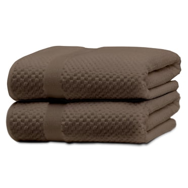 Kingrest 100% Cotton Bath Towel Sets of 2 Pieces, 2 Bath Towel, Highly Absorbent Towels for Bathroom, Gym, Hotel - Brown