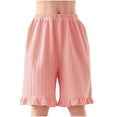 thumbnail image 1 of Timegard Baby Girl Clothes Cute Ruffle Loose Comfy Pjs Shorts Summer Casual Solid Color Cotton Shorts, 1 of 4