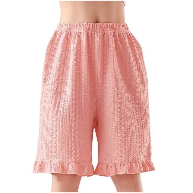 Timegard Baby Girl Clothes Cute Ruffle Loose Comfy Pjs Shorts Summer Casual Solid Color Cotton Shorts