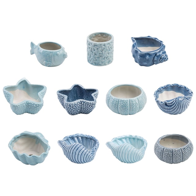 Ruiboury Garden Ceramic Plant Pot For Cultivating Plants And Table Decoration Exquisite And Beautiful type+4 WITH HOLES