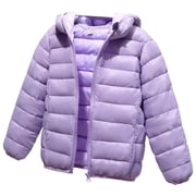 Curenmufel Kids Winter Coats Boy's Hooded Puffer Jacket Warm Quilted Outerwear Padded Winter and Autumn Coat Size 8-9 (Light Purple,8-9 Years)