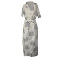 thumbnail image 4 of Fridja Womens Casual en Vrac Bandage à Manches Courtes V-Cou Robe de Cheville, 4 of 5
