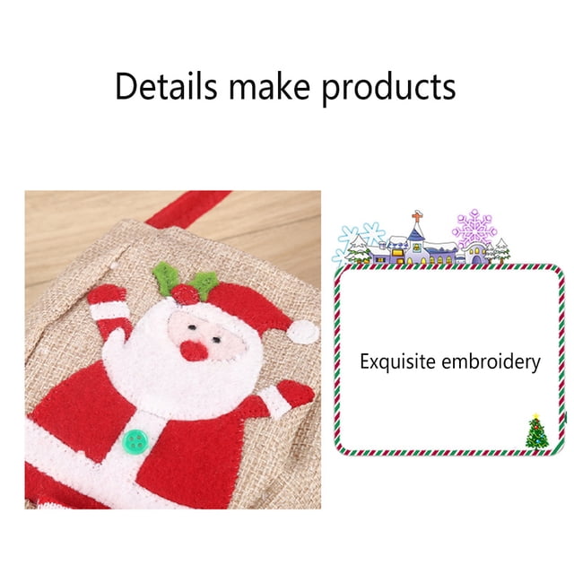 Maoww Christmas Bags Gift Wrapping Packaging Storage Elk Container Handbag Goodie Bag Exquisite Embroidery for Jewelry Candy Birthday Santa Claus