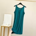thumbnail image 3 of Wdfiry Womens Modal Nightgown Plus Size Sleeveless Tank Sleepwear Dress Solid Color Casual Ruched Long Nightdress Loungewear, 3 of 3