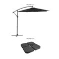 thumbnail image 3 of CorLiving 9.5ft Tilting Cantilever Outdoor Patio Umbrella with Steel Frame, 8 Support Arms, and Base Weights Included, 3 of 7