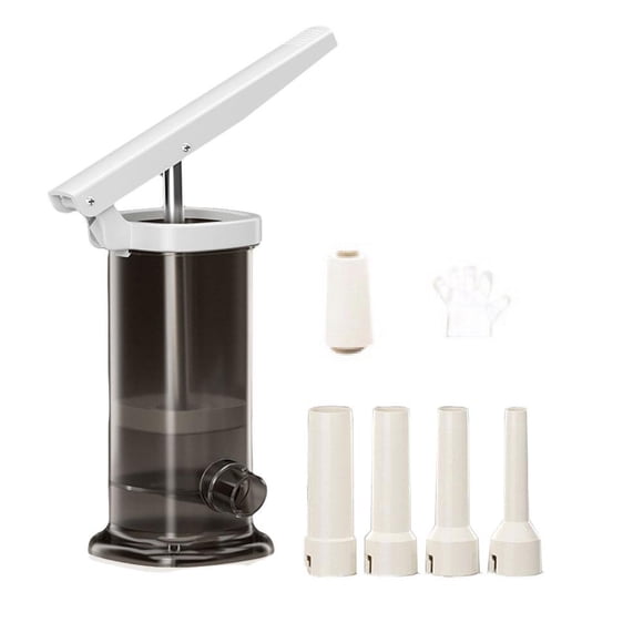 QenASHaing Household Manual Sausage Stuffer Machine, Plastic Vertical Homemade Sausage Makers with 4 Stuffing Nozzles, Fast Meat Filler Funnel Tubes Filling Tool for Household Kitchen Use