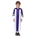 thumbnail image 1 of Moggemol Robe de Collation des Grades pour Garçons Robe de Danse à Manches Longues à Blocs de Couleur pour Église Choral Violet 14, 1 of 6