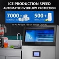thumbnail image 3 of IdealHouse Commercial Grade Ice Maker Machine100lbs/24H,2 Water Inlet Modes,Stainless Steel Under Counter Ice Machine with 33lbs Storage Bin,Freestanding Ice Maker 50Pcs/Cycle, 3 of 6