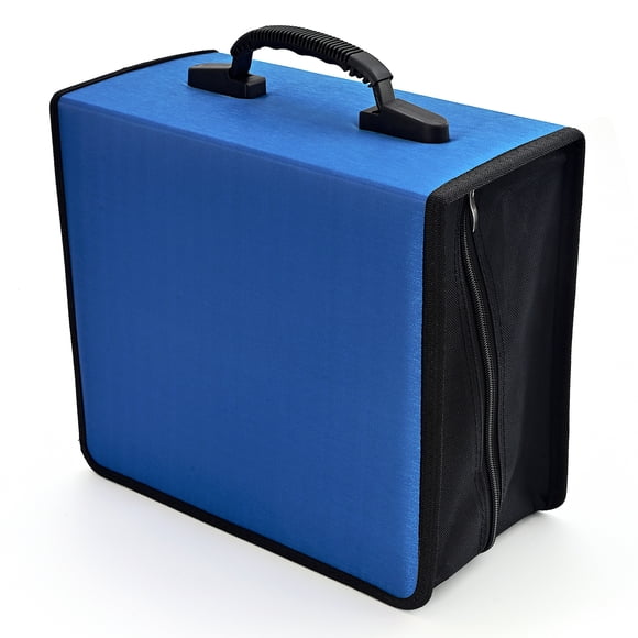 alavisxf xx Étui à CD Capacité 432, Sac Pochette Organisateur Classeur pour Disques DVD en Nylon Bleu Robuste (Capacité 432, Bleu)