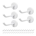 thumbnail image 1 of Unique Bargains 5 Pcs Crochets Muraux Crochets de Peignoir Porte-Serviettes Simple avec Vis, Acier Inoxydable, (1.77 Pouces, Blanc), 1 of 3