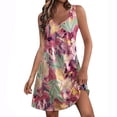 thumbnail image 1 of Pisexur Robe d'Été pour Femme, Plage, Décontractée, Sans Manches, Midi, Imprimé Floral, Débardeur, Ample, Robe Soleil avec Poche, P-2TG, 1 of 6