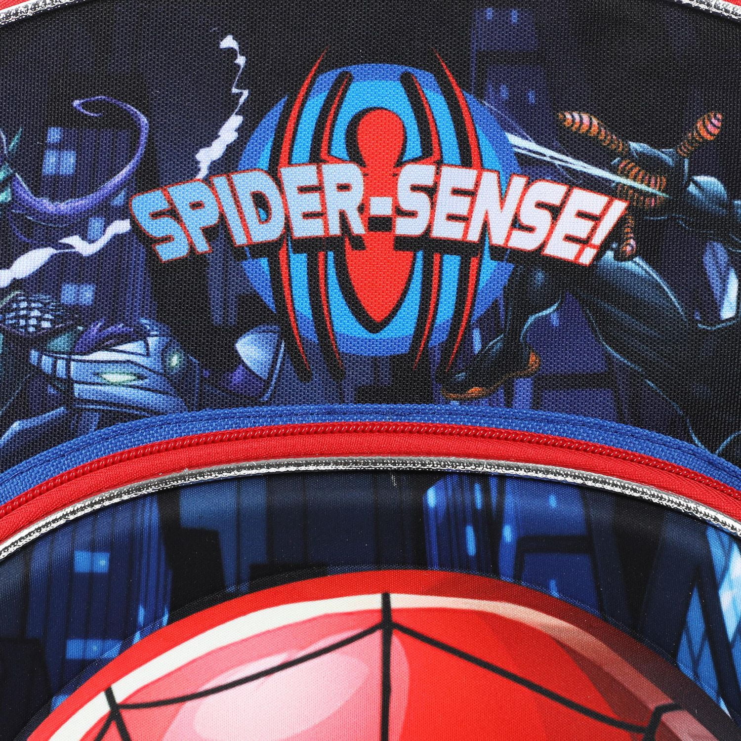 Marvel Spiderman Light-Up Eyes and 3D Molded Front Pocket 17” featuring Spider-Man, Miles Morales, Green Goblin, Venom