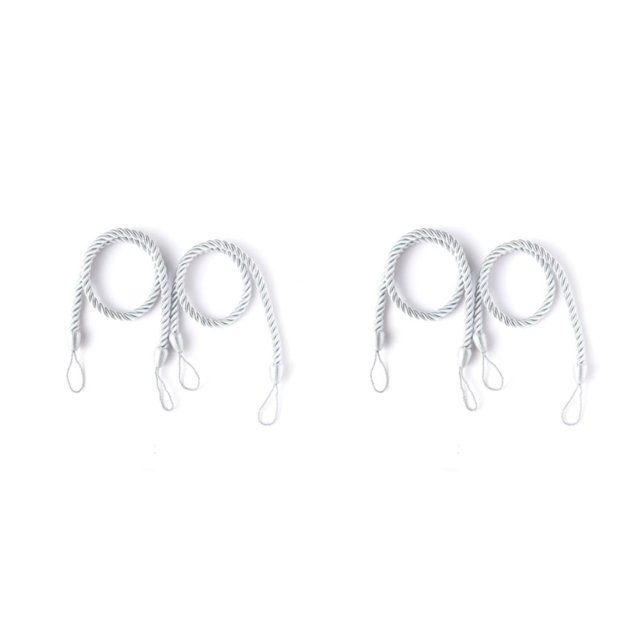 stanreset 1/2/3/5 2 Pieces Household Hotel Polyester Curtain Holdback Living Room Drape Tieback Draperies Decorative Holder Waved Rope Grey 2PCS