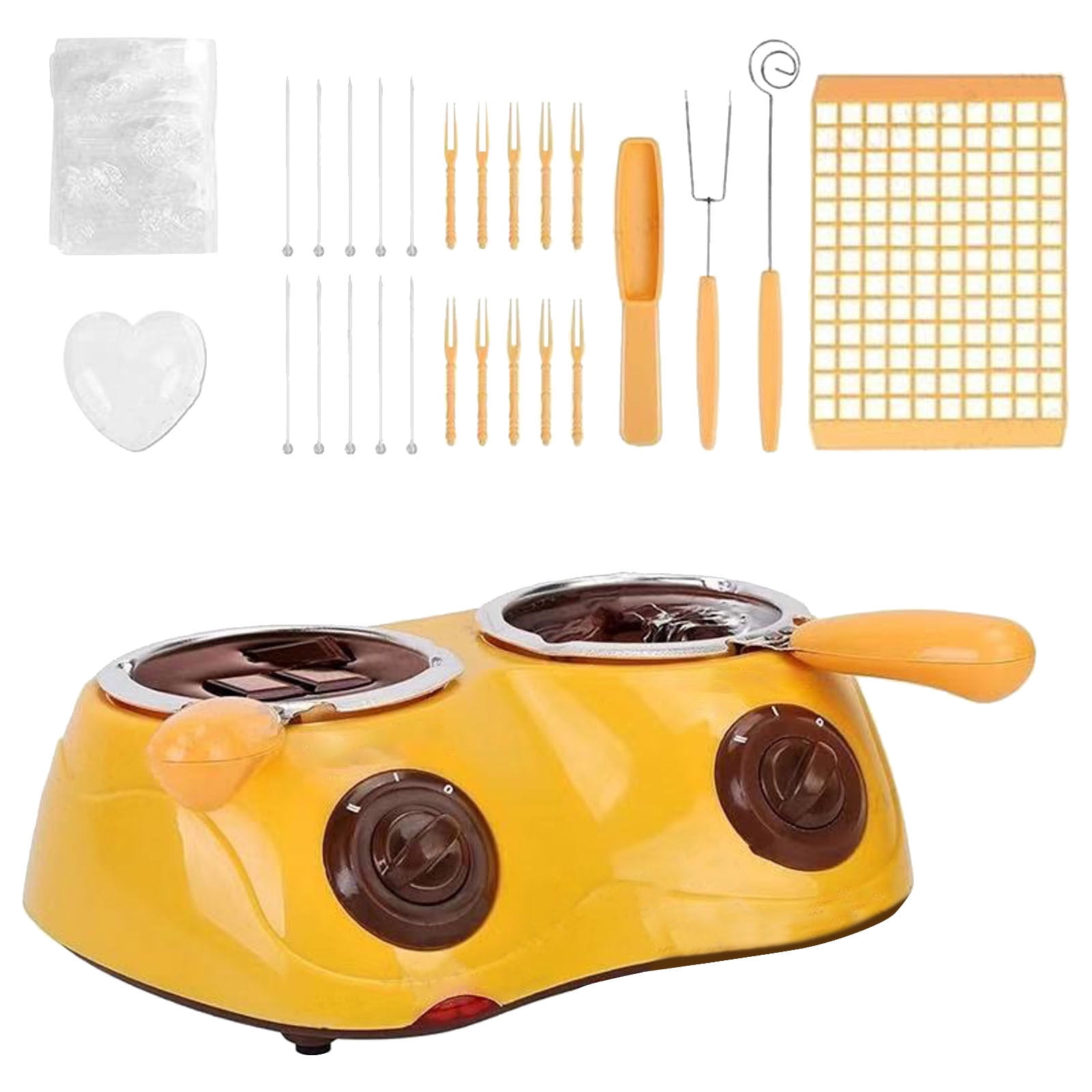 Mini Fondue en Pot de Chocolat Fondu avec Accessoires DIY pour la Maison