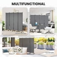 thumbnail image 4 of Outsunny Room Divider with Wheels, 5.6ft Folding Privacy Screen, Dark Grey, 4 of 10