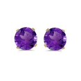 thumbnail image 2 of Boucles d'Oreilles Améthyste 0.80ct Pierre de Naissance Février Or Jaune 14k, 2 of 2