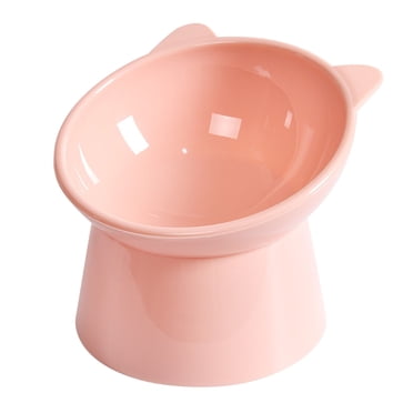 Rkxzt Bol de Nourriture pour Chat Incliné - Bols pour Chat Surélevés, Bol pour Chat Surélevé, Bols pour Chat Surélevés, Anti-Vomissements, Incliné, Bol pour Chat, Rose