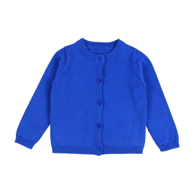 PMVFHDE Chandails Fille Bébé Enfants Filles Cardigan Manches Longues Enfant Chandail Boutonné Fille Col Rond Cardigans Chandail BU2,3Y