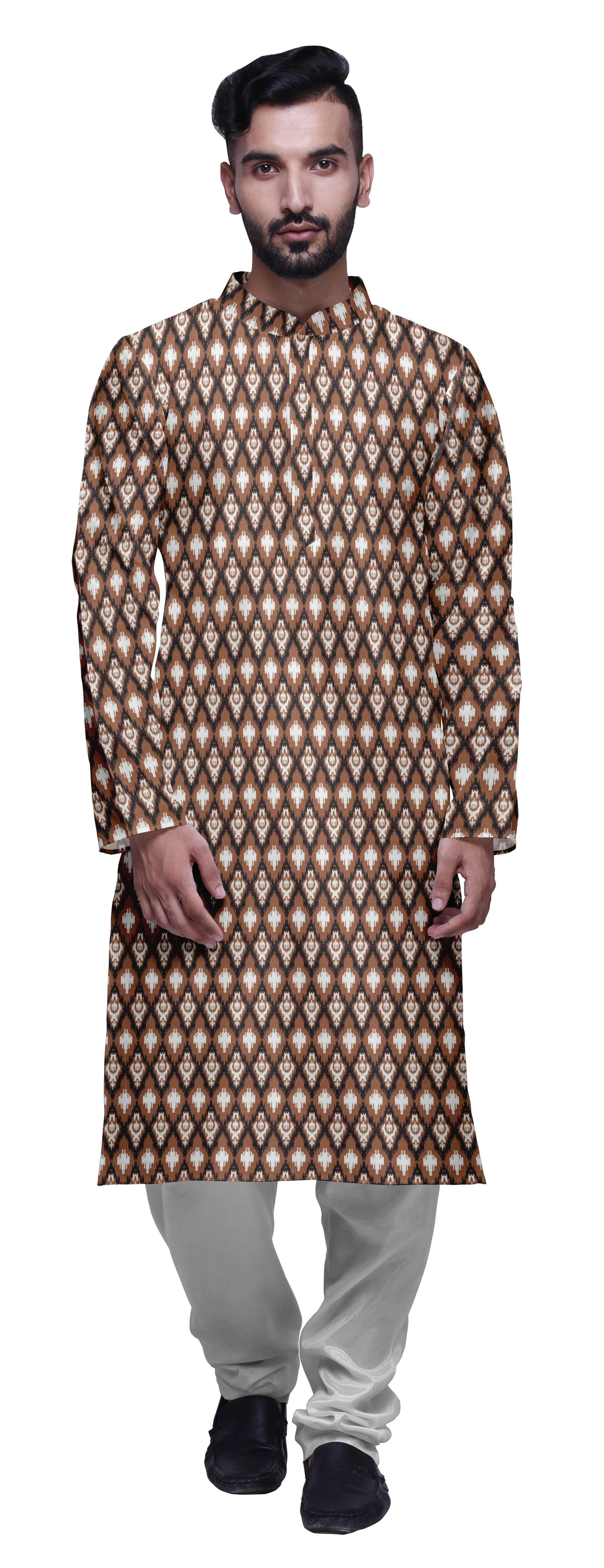 Atasi Kurta Pyjama de Designer pour Hommes Ensemble Kurta Droit Imprimé Vêtements d'Été