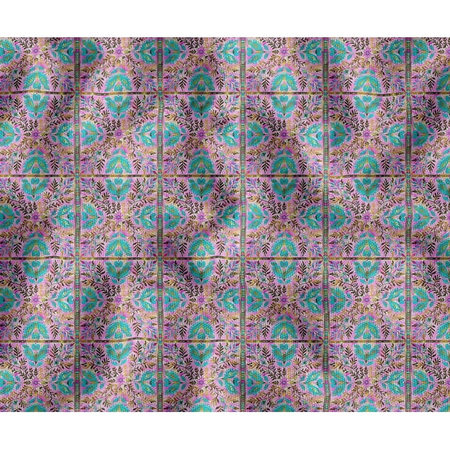 Soimoi 56 Inch Wide Polyester Canvas Fabric By 2 Yard - Block Theme - Pink - Water-Resistant Outdoor & Upholstery Material