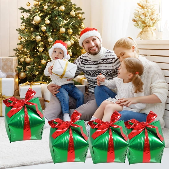 WSBDENLK Black Friday Christmas Decor Indoor Outdoor New Year Decoration Gift Box Gift Pack Balloons New Year's Eve Party Classroom Decoration Aluminum Foil Balloons 18.11in