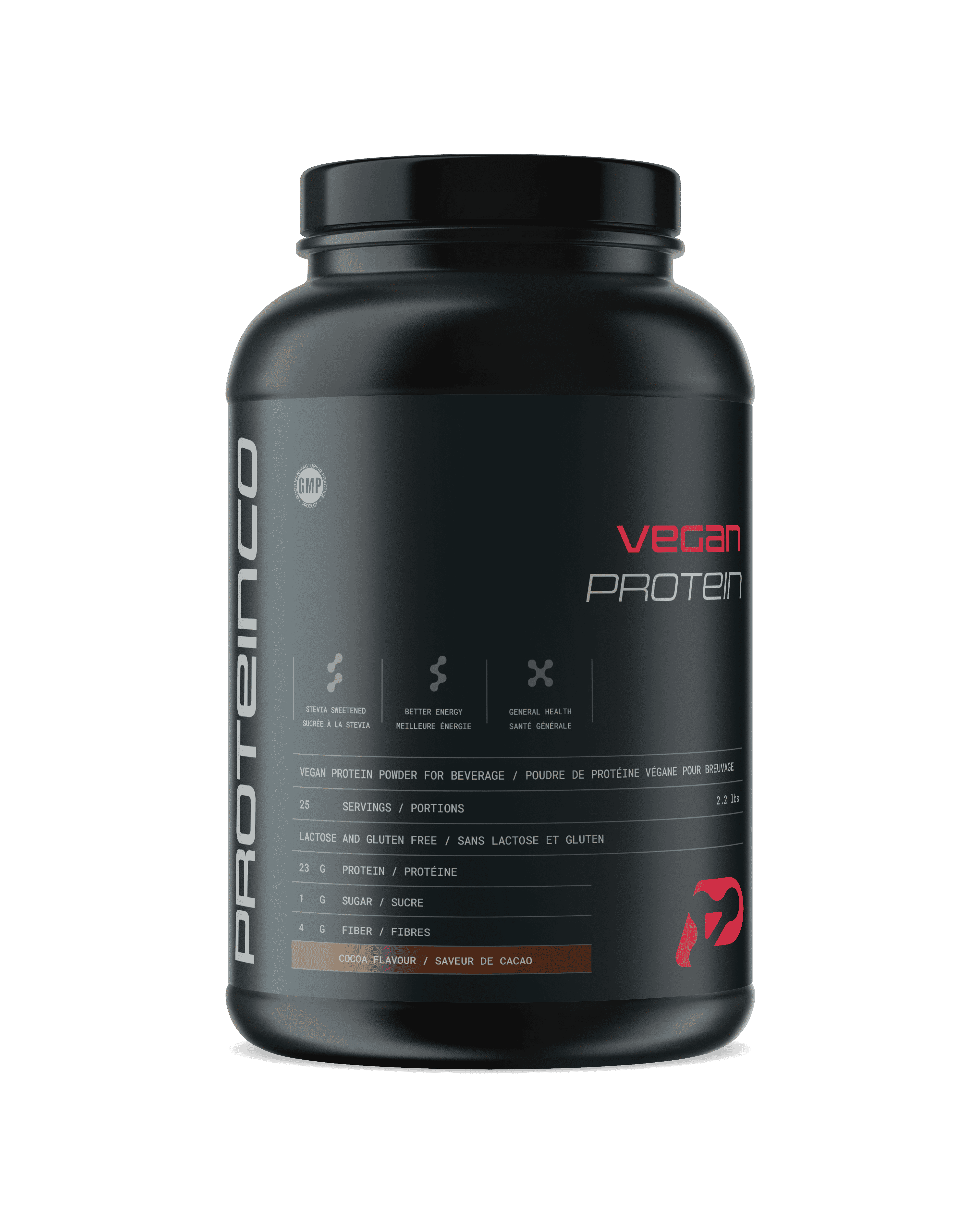 ProteinCo | Premium Vegan Protein | 23 g Vegan Protein | Lactose Free | Stevia Sweetened | 2.2lbs | (Chocolate)